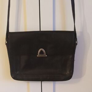 Claudio Ferrici Vintage Italian Leather Crossbody Bag Black Designer Purse